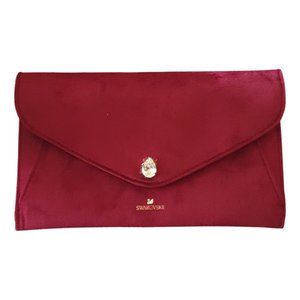 SWAROVSKI, holiday clutch bag, burgundy suede with front Swarovski crystal (Stil